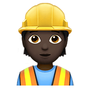 Emoji 👷🏿 Operaio Edile: Carnagione Scura su Apple iOS 13.3.