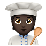 🧑🏿‍🍳 Emoji Cocinero: Tono De Piel Oscuro en Apple iOS 13.3.