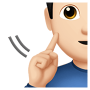 Emoji 🧏🏻‍♂️ Uomo Con Problemi Di Udito: Carnagione Chiara su Apple iOS 13.3.