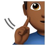 Emoji 🧏🏾‍♂️ Uomo Con Problemi Di Udito: Carnagione Abbastanza Scura su Apple iOS 13.3.