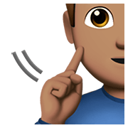 🧏🏽‍♂️ Emoji gehörloser Mann: mittlere Hautfarbe Apple iOS 13.3.