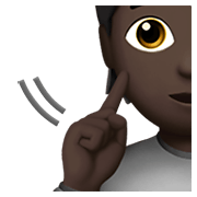 🧏🏿 Emoji Pessoa Surda: Pele Escura na Apple iOS 13.3.