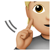 Emoji 🧏🏼 Persona Con Problemi Di Udito: Carnagione Abbastanza Chiara su Apple iOS 13.3.