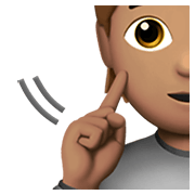 Émoji 🧏🏽 Personne Sourde : Peau Légèrement Mate sur Apple iOS 13.3.