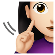 🧏🏻‍♀️ Emoji Mujer Sorda: Tono De Piel Claro en Apple iOS 13.3.