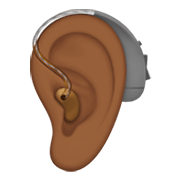 🦻🏾 Emoji Ohr mit Hörhilfe: mitteldunkle Hautfarbe Apple iOS 13.3.