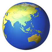 Émoji 🌏 Globe Tourné Sur L’Asie Et L’Australie sur Apple iOS 13.3.