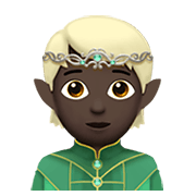 🧝🏿 Emoji Elfo: Pele Escura na Apple iOS 13.3.