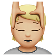 💆🏼 Emoji Persona Recibiendo Masaje: Tono De Piel Claro Medio en Apple iOS 13.3.