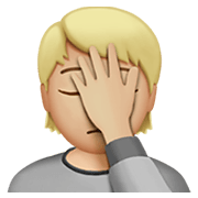 🤦🏼 Emoji Persona Con La Mano En La Frente: Tono De Piel Claro Medio en Apple iOS 13.3.
