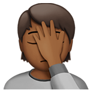 🤦🏾 Emoji Persona Con La Mano En La Frente: Tono De Piel Oscuro Medio en Apple iOS 13.3.