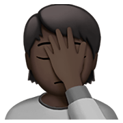 Emoji 🤦🏿 Persona Esasperata: Carnagione Scura su Apple iOS 13.3.