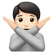 🙅🏻 Emoji Persona Haciendo El Gesto De «no»: Tono De Piel Claro en Apple iOS 13.3.