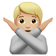 🙅🏼 Emoji Persona Haciendo El Gesto De «no»: Tono De Piel Claro Medio en Apple iOS 13.3.
