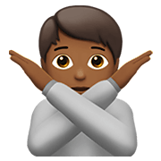 🙅🏾 Emoji Pessoa Fazendo Gesto De «não»: Pele Morena Escura na Apple iOS 13.3.
