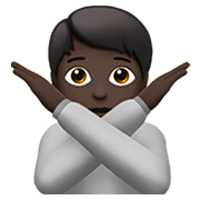 🙅🏿 Emoji Persona Haciendo El Gesto De «no»: Tono De Piel Oscuro en Apple iOS 13.3.