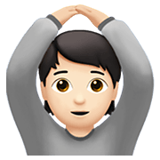 🙆🏻 Emoji Person mit Händen auf dem Kopf: helle Hautfarbe Apple iOS 13.3.