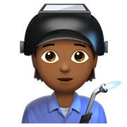 🧑🏾‍🏭 Emoji Fabrikarbeiter(in): mitteldunkle Hautfarbe Apple iOS 13.3.