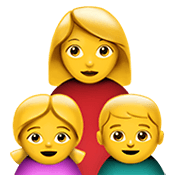 👩‍👧‍👦 Emoji Familia: Mujer, Niña, Niño en Apple iOS 13.3.