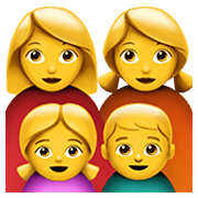 👩‍👩‍👧‍👦 Emoji Familie: Frau, Frau, Mädchen und Junge Apple iOS 13.3.