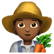 🧑🏾‍🌾 Emoji Agricultor: Pele Morena Escura na Apple iOS 13.3.