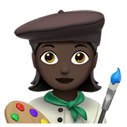 Emoji 👩🏿‍🎨 Artista Donna: Carnagione Scura su Apple iOS 13.3.