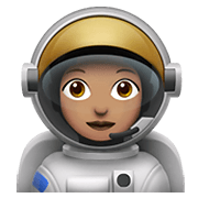 👩🏽‍🚀 Emoji Astronautin: mittlere Hautfarbe Apple iOS 13.3.