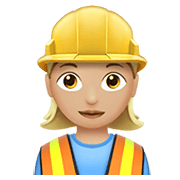 👷🏼‍♀️ Emoji Bauarbeiterin: mittelhelle Hautfarbe Apple iOS 13.3.
