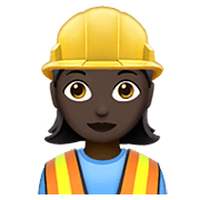 Emoji 👷🏿‍♀️ Operaia Edile: Carnagione Scura su Apple iOS 13.3.