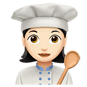 Emoji 👩🏻‍🍳 Cuoca: Carnagione Chiara su Apple iOS 13.3.