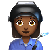 👩🏾‍🏭 Emoji Fabrikarbeiterin: mitteldunkle Hautfarbe Apple iOS 13.3.