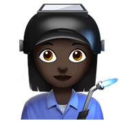 👩🏿‍🏭 Emoji Fabrikarbeiterin: dunkle Hautfarbe Apple iOS 13.3.