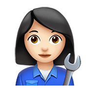👩🏻‍🔧 Emoji Mechanikerin: helle Hautfarbe Apple iOS 13.3.