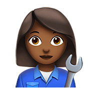 Emoji 👩🏾‍🔧 Meccanico Donna: Carnagione Abbastanza Scura su Apple iOS 13.3.