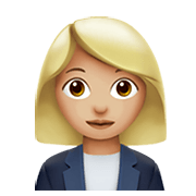 👩🏼‍💼 Emoji Oficinista Mujer: Tono De Piel Claro Medio en Apple iOS 13.3.