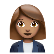 👩🏽‍💼 Emoji Büroangestellte: mittlere Hautfarbe Apple iOS 13.3.