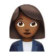👩🏾‍💼 Emoji Oficinista Mujer: Tono De Piel Oscuro Medio en Apple iOS 13.3.