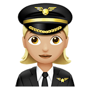 Emoji 👩🏼‍✈️ Pilota Donna: Carnagione Abbastanza Chiara su Apple iOS 13.3.