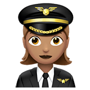 Émoji 👩🏽‍✈️ Pilote Femme : Peau Légèrement Mate sur Apple iOS 13.3.
