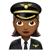 👩🏾‍✈️ Emoji Piloto De Avião Mulher: Pele Morena Escura na Apple iOS 13.3.