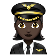 👩🏿‍✈️ Emoji Piloto Mujer: Tono De Piel Oscuro en Apple iOS 13.3.