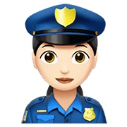 👮🏻‍♀️ Emoji Agente De Policía Mujer: Tono De Piel Claro en Apple iOS 13.3.