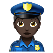 👮🏿‍♀️ Emoji Agente De Policía Mujer: Tono De Piel Oscuro en Apple iOS 13.3.