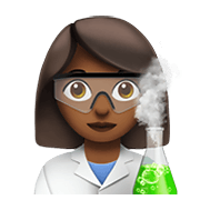 👩🏾‍🔬 Emoji Wissenschaftlerin: mitteldunkle Hautfarbe Apple iOS 13.3.