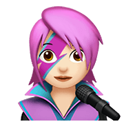 Emoji 👩🏻‍🎤 Cantante Donna: Carnagione Chiara su Apple iOS 13.3.