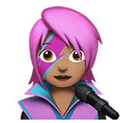 👩🏽‍🎤 Emoji Sängerin: mittlere Hautfarbe Apple iOS 13.3.