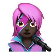 Emoji 👩🏿‍🎤 Cantante Donna: Carnagione Scura su Apple iOS 13.3.