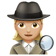 🕵🏼‍♀️ Emoji Detective Mujer: Tono De Piel Claro Medio en Apple iOS 13.3.