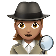 🕵🏽‍♀️ Emoji Detektivin: mittlere Hautfarbe Apple iOS 13.3.