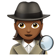 🕵🏾‍♀️ Emoji Detective Mujer: Tono De Piel Oscuro Medio en Apple iOS 13.3.